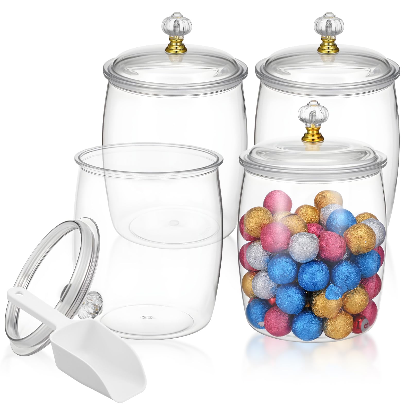 Amazon.com: MBAIYO 4 Pcs 64oz Plastic Candy Bar Containers with
